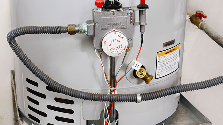 Control dial on a hot water heater