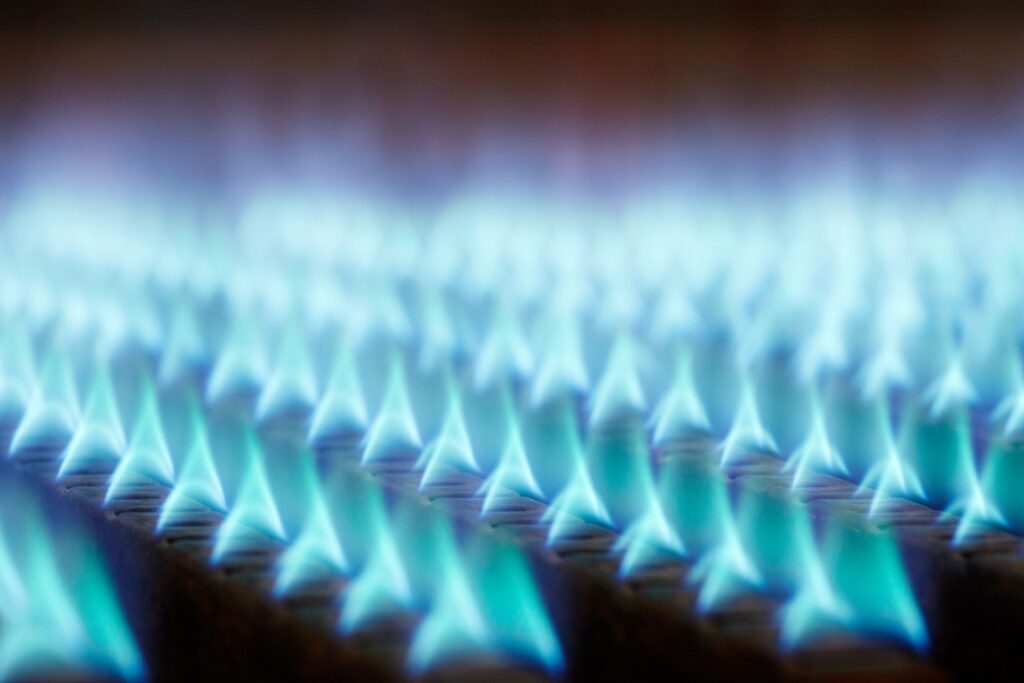 Burner flames for gas burner in home as potential cause of carbon monoxide buildup