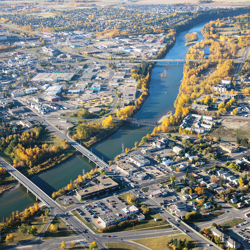 Aerial view of Red Deer Alberta