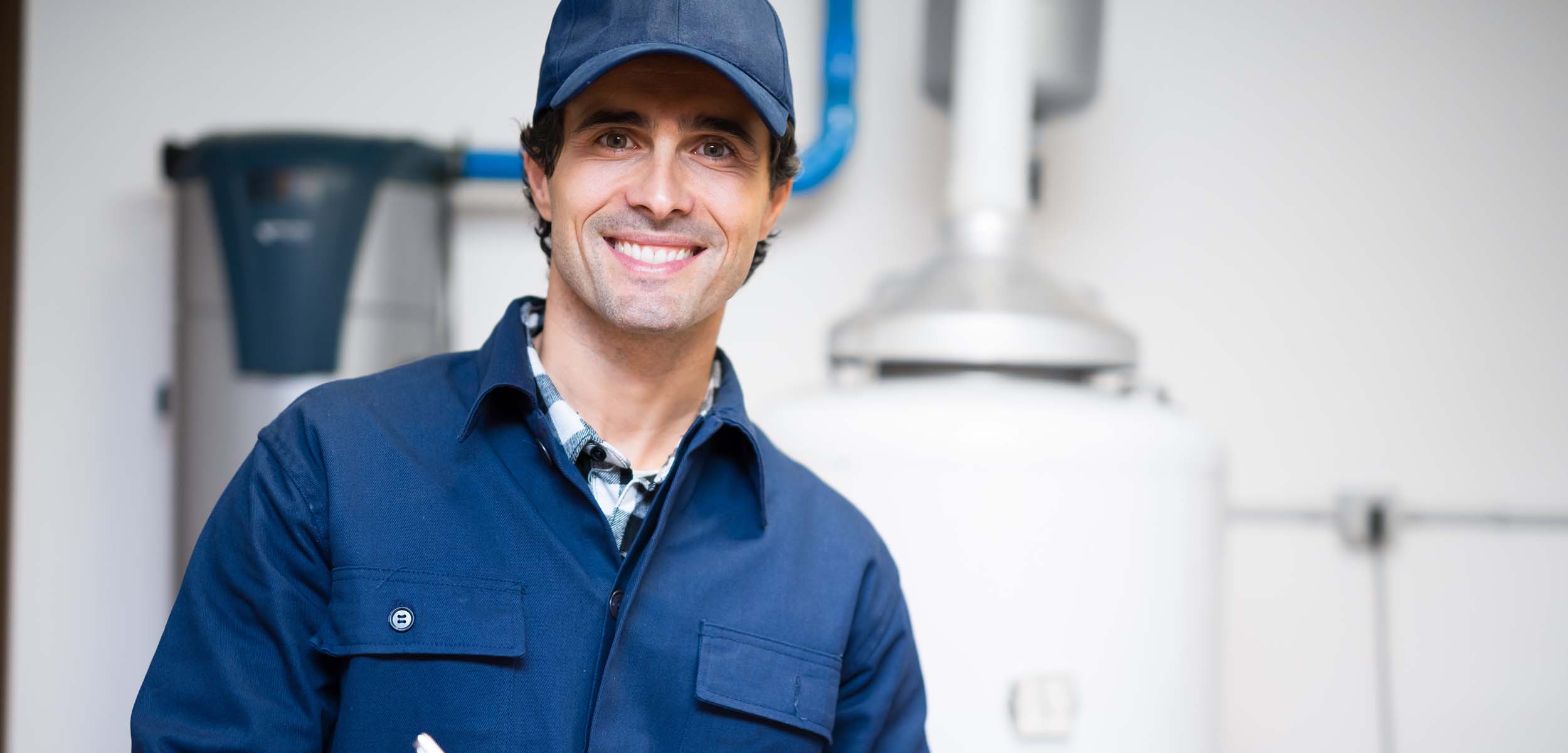 Technician smiling, looking at camera