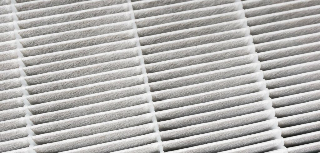 Closeup of furnace filter.