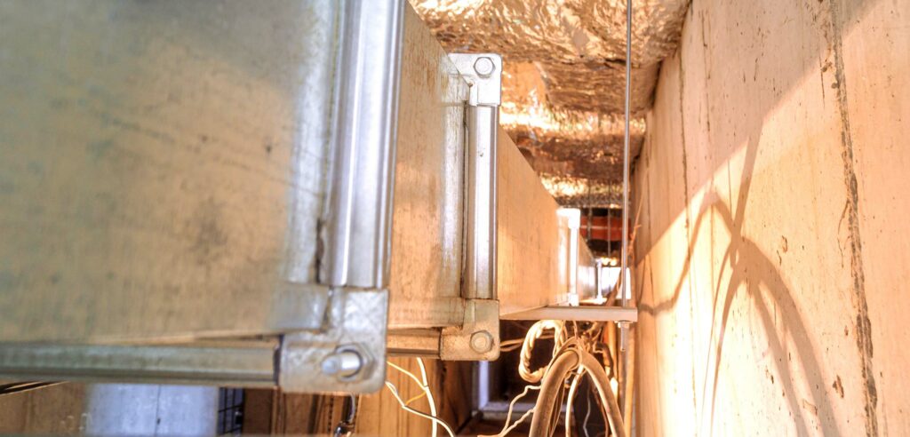 Utility area showing properly installed ductwork.