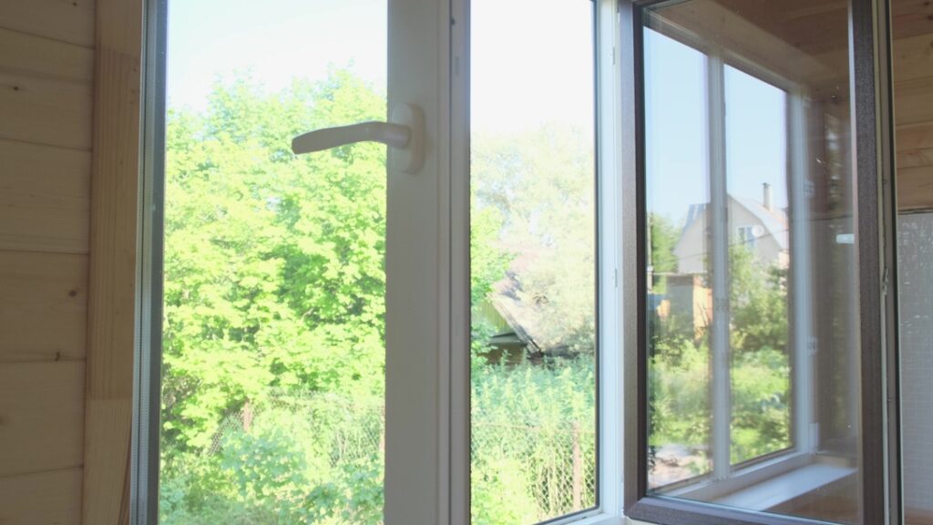 Closed windows in Alberta home during summer to keep cool air from escaping