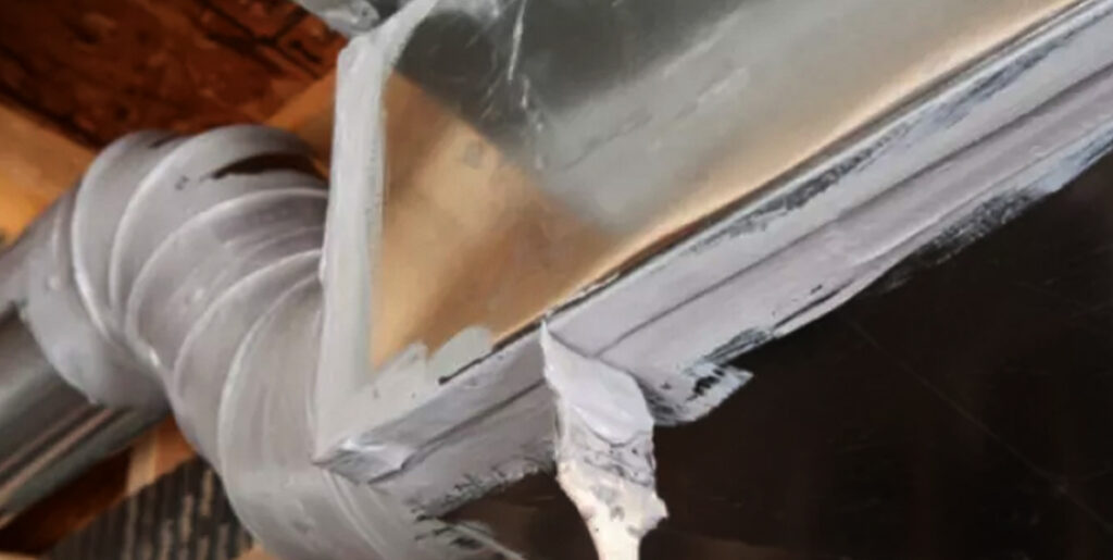 Tape peeling off of seams on ductwork