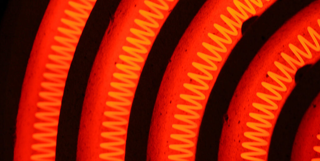 Closeup of electric heating element